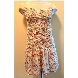 UK2LA Butter Cream Pintuck Button-up Ditzy Camisole Dress Size M EUC